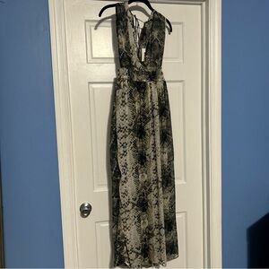 NWT America & Beyond small semi sheer snake print maxi bathing suit cover up